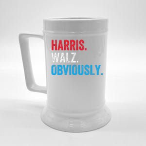 Kamala Harris Walz Obviously 2024 Election Vote Tim Waltz Beer Stein