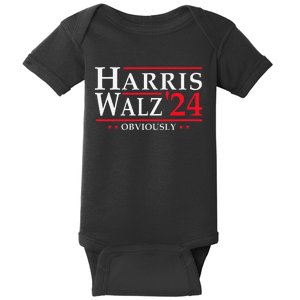 Kamala Harris Walz Obviously 2024 Election Vote Tim Waltz Baby Bodysuit