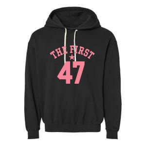 Kamala Harris Wins 47 Victory First Woman Female Garment-Dyed Fleece Hoodie