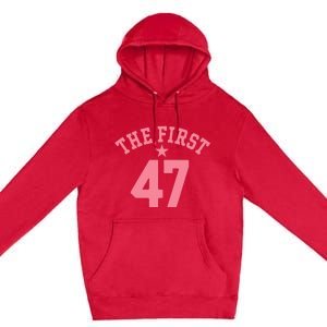 Kamala Harris Wins 47 Victory First Woman Female Premium Pullover Hoodie