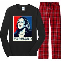 Kamala Harris Walz Waltz 2024 Moving Forward Not Going Back Long Sleeve Pajama Set