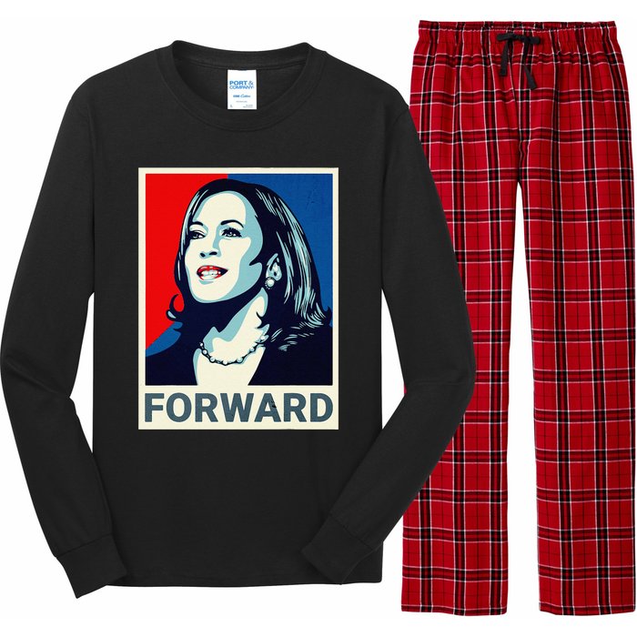 Kamala Harris Walz Waltz 2024 Moving Forward Not Going Back Long Sleeve Pajama Set