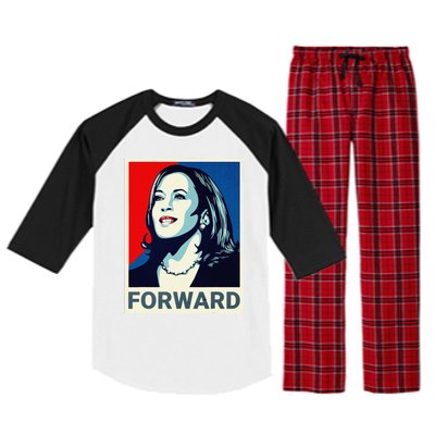 Kamala Harris Walz Waltz 2024 Moving Forward Not Going Back Raglan Sleeve Pajama Set