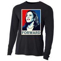 Kamala Harris Walz Waltz 2024 Moving Forward Not Going Back Cooling Performance Long Sleeve Crew