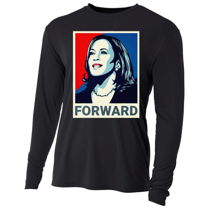 Kamala Harris Walz Waltz 2024 Moving Forward Not Going Back Cooling Performance Long Sleeve Crew