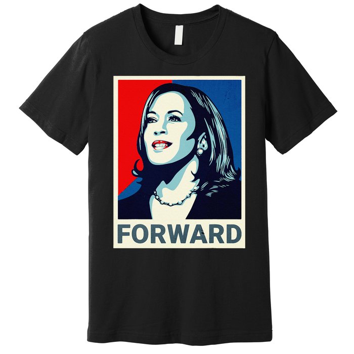 Kamala Harris Walz Waltz 2024 Moving Forward Not Going Back Premium T-Shirt