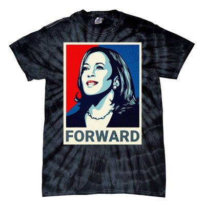 Kamala Harris Walz Waltz 2024 Moving Forward Not Going Back Tie-Dye T-Shirt