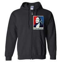 Kamala Harris Walz Waltz 2024 Moving Forward Not Going Back Full Zip Hoodie