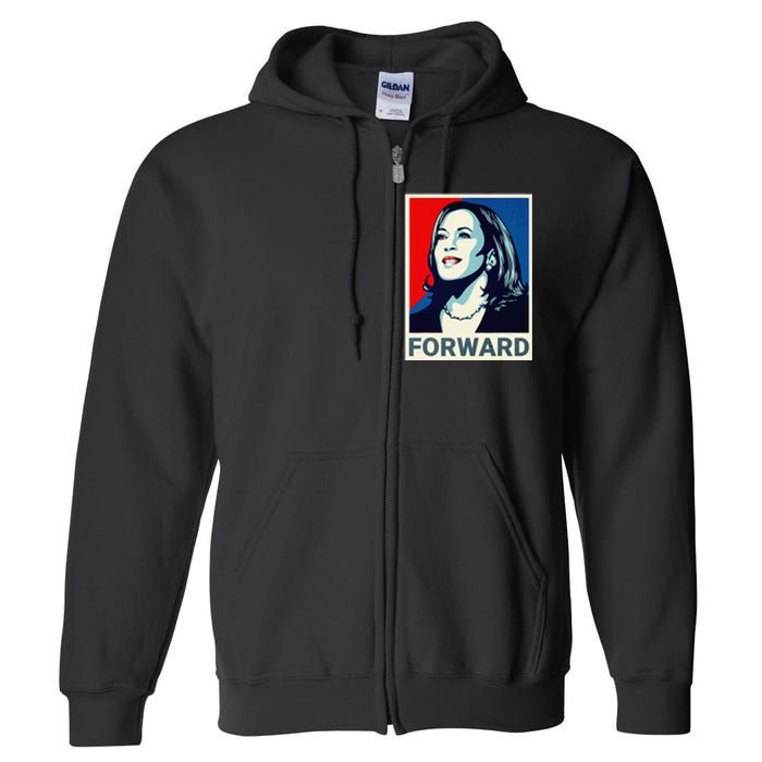 Kamala Harris Walz Waltz 2024 Moving Forward Not Going Back Full Zip Hoodie