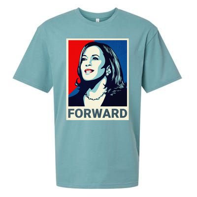 Kamala Harris Walz Waltz 2024 Moving Forward Not Going Back Sueded Cloud Jersey T-Shirt