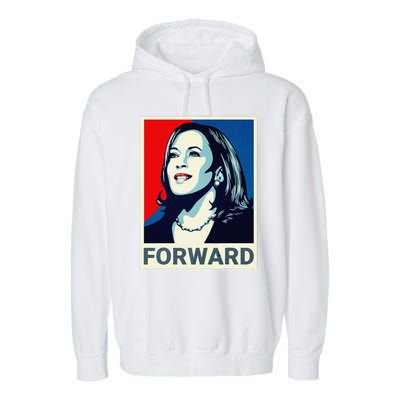 Kamala Harris Walz Waltz 2024 Moving Forward Not Going Back Garment-Dyed Fleece Hoodie