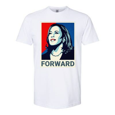 Kamala Harris Walz Waltz 2024 Moving Forward Not Going Back Softstyle CVC T-Shirt