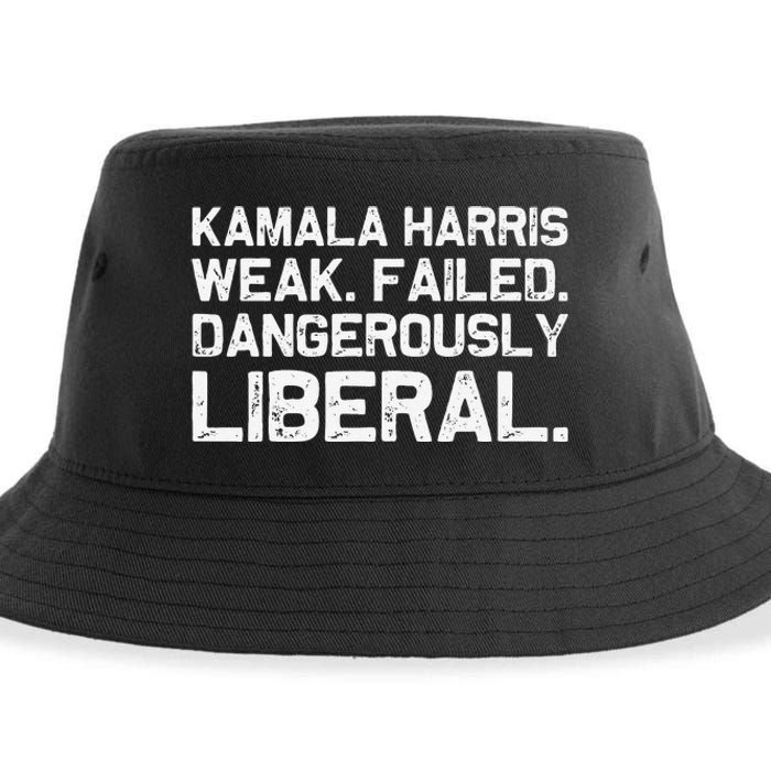 Kamala Harris Weak Failed Dangerously Liberal Sustainable Bucket Hat