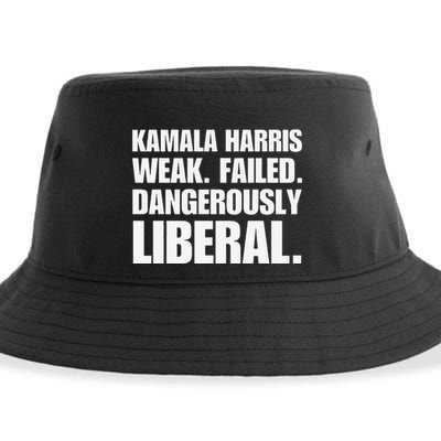 Kamala Harris Weak Failed Dangerously Liberal Sustainable Bucket Hat