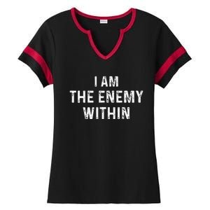 Kamala Harris Walz 2024 I Am The Enemy Within Ladies Halftime Notch Neck Tee