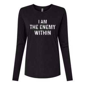 Kamala Harris Walz 2024 I Am The Enemy Within Womens Cotton Relaxed Long Sleeve T-Shirt