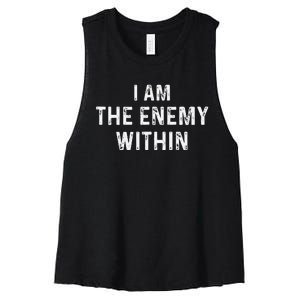 Kamala Harris Walz 2024 I Am The Enemy Within Women's Racerback Cropped Tank