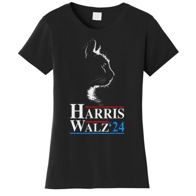 Kamala Harris Walz 2024 Cat Funny Vp Vice President Election Women's T-Shirt