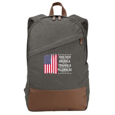 Kamala Harris Walz 2024 We Can End Dramala Traumala Cotton Canvas Backpack