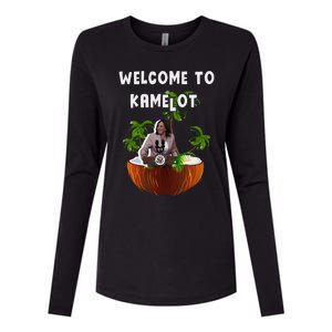 Kamala Harris Welcome To Kamelot Presidential Election 2024 Womens Cotton Relaxed Long Sleeve T-Shirt