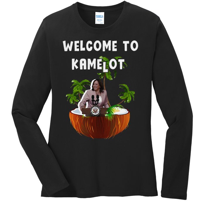 Kamala Harris Welcome To Kamelot Presidential Election 2024 Ladies Long Sleeve Shirt