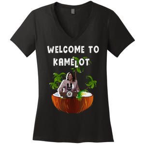 Kamala Harris Welcome To Kamelot Presidential Election 2024 Women's V-Neck T-Shirt