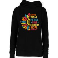 Kamala Harris Waltz Peace Love E Hope Diversity Womens Funnel Neck Pullover Hood