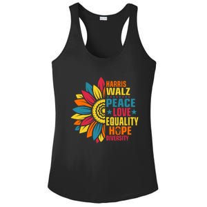 Kamala Harris Waltz Peace Love E Hope Diversity Ladies PosiCharge Competitor Racerback Tank