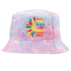 Kamala Harris Waltz Peace Love E Hope Diversity Tie-Dyed Bucket Hat