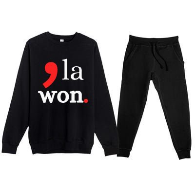 Kamala Harris Won 2024 Election Results Premium Crewneck Sweatsuit Set