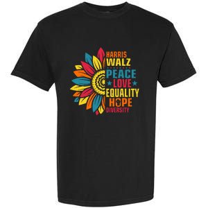 Kamala Harris Waltz Peace Love E Hope Diversity Garment-Dyed Heavyweight T-Shirt