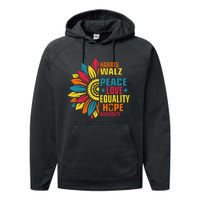 Kamala Harris Waltz Peace Love E Hope Diversity Performance Fleece Hoodie