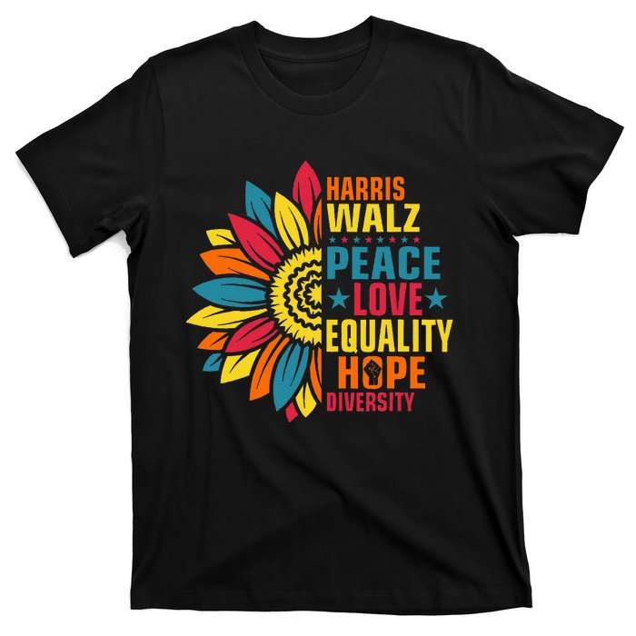 Kamala Harris Waltz Peace Love E Hope Diversity T-Shirt