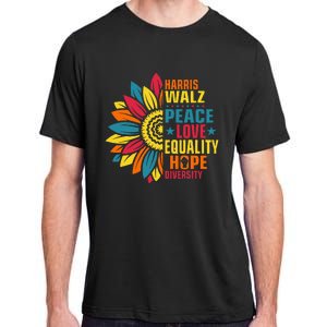 Kamala Harris Waltz Peace Love E Hope Diversity Adult ChromaSoft Performance T-Shirt