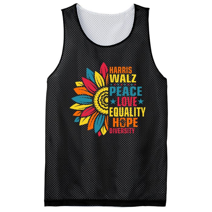 Kamala Harris Waltz Peace Love E Hope Diversity Mesh Reversible Basketball Jersey Tank