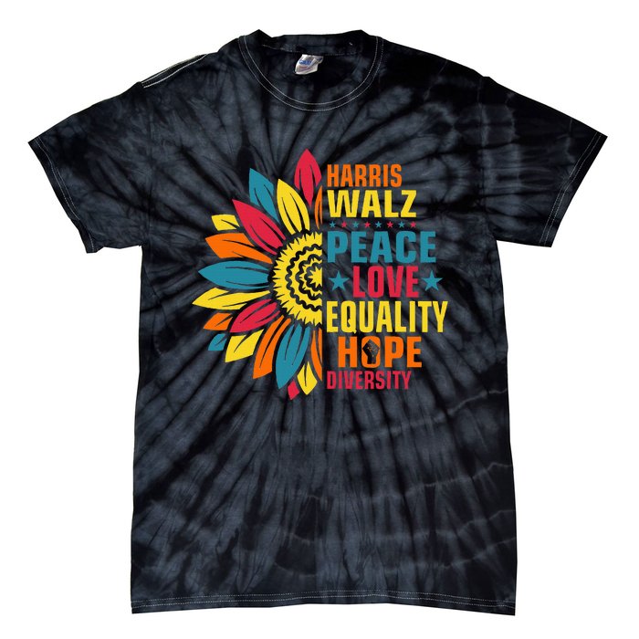 Kamala Harris Waltz Peace Love E Hope Diversity Tie-Dye T-Shirt