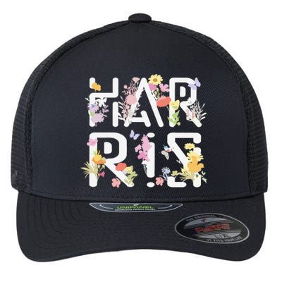 Kamala Harris Wildflower Floral Feminine First Female President 24 Flexfit Unipanel Trucker Cap