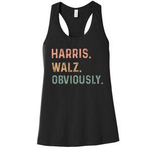 Kamala Harris Walz Obviously Women's Racerback Tank