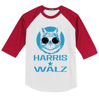 Kamala Harris Walz Harris Waltz 2024 Democratic Vp President Kids Colorblock Raglan Jersey