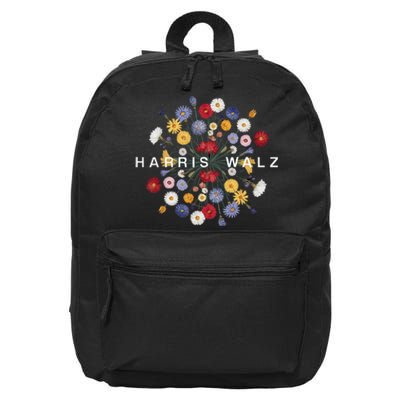 Kamala Harris Waltz Harris Walz Flower Mandala Central Bloom 16 in Basic Backpack