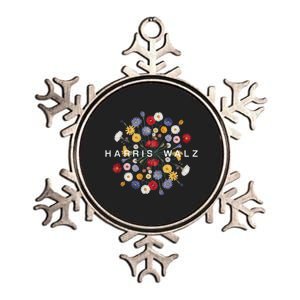 Kamala Harris Waltz Harris Walz Flower Mandala Central Bloom Metallic Star Ornament