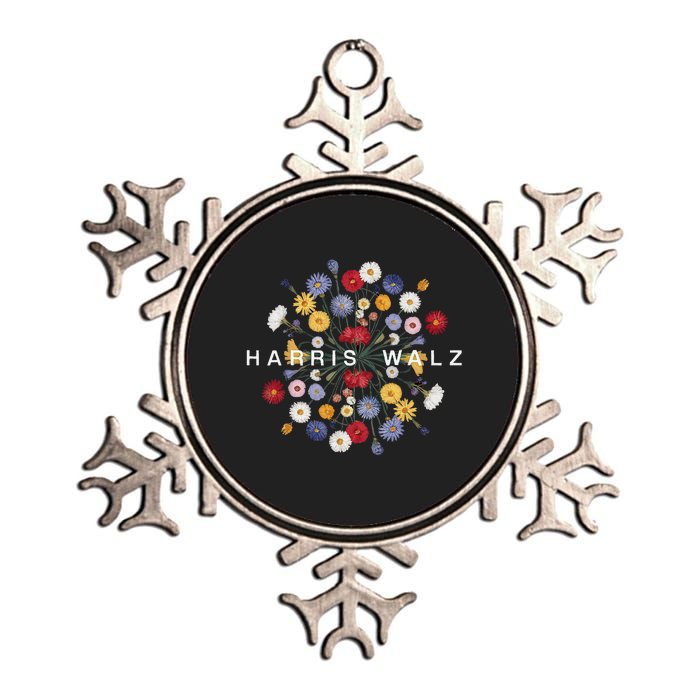 Kamala Harris Waltz Harris Walz Flower Mandala Central Bloom Metallic Star Ornament