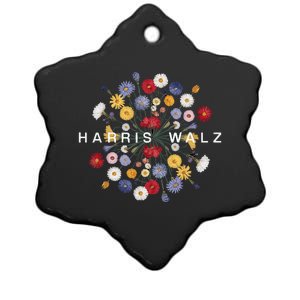 Kamala Harris Waltz Harris Walz Flower Mandala Central Bloom Ceramic Star Ornament