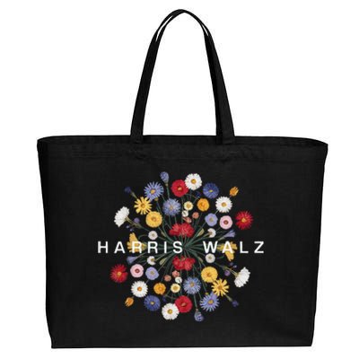 Kamala Harris Waltz Harris Walz Flower Mandala Central Bloom Cotton Canvas Jumbo Tote