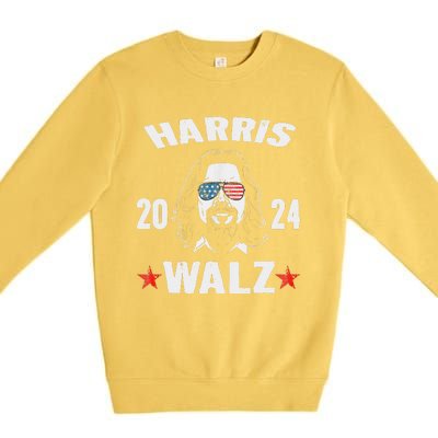 Kamala Harris Waltz 2024 Funny Man White Sunglasses Usa Premium Crewneck Sweatshirt