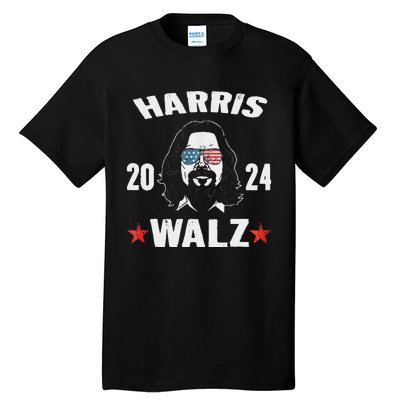 Kamala Harris Waltz 2024 Funny Man White Sunglasses Usa Tall T-Shirt