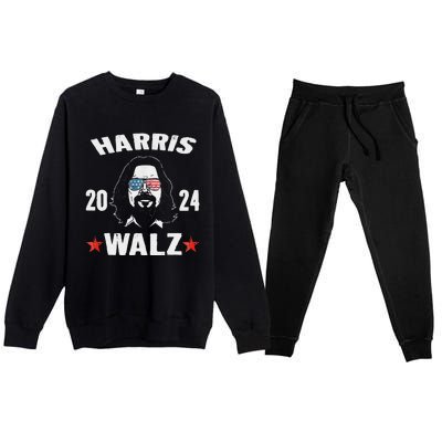 Kamala Harris Waltz 2024 Funny Man White Sunglasses Usa Premium Crewneck Sweatsuit Set