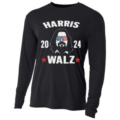 Kamala Harris Waltz 2024 Funny Man White Sunglasses Usa Cooling Performance Long Sleeve Crew