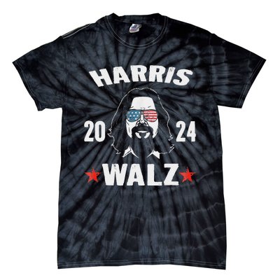 Kamala Harris Waltz 2024 Funny Man White Sunglasses Usa Tie-Dye T-Shirt