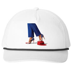 Kamala Harris With High Heels Stepping On Red Hat Snapback Five-Panel Rope Hat